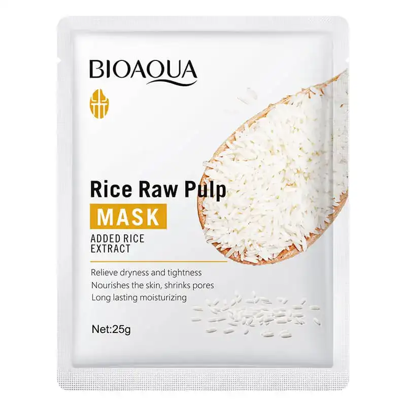 RICE RAW PULP SHRINK PORES SHEET MASK BIOAQUA - شیت ماسک ورقی برنج بایوآکوا BIOAQUA