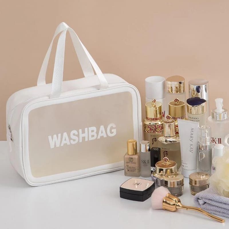 کیف لوازم آرایش زنانه مدل واش بگ WASHBAG بزرگ سایز شماره ۳ رنگ سفید
