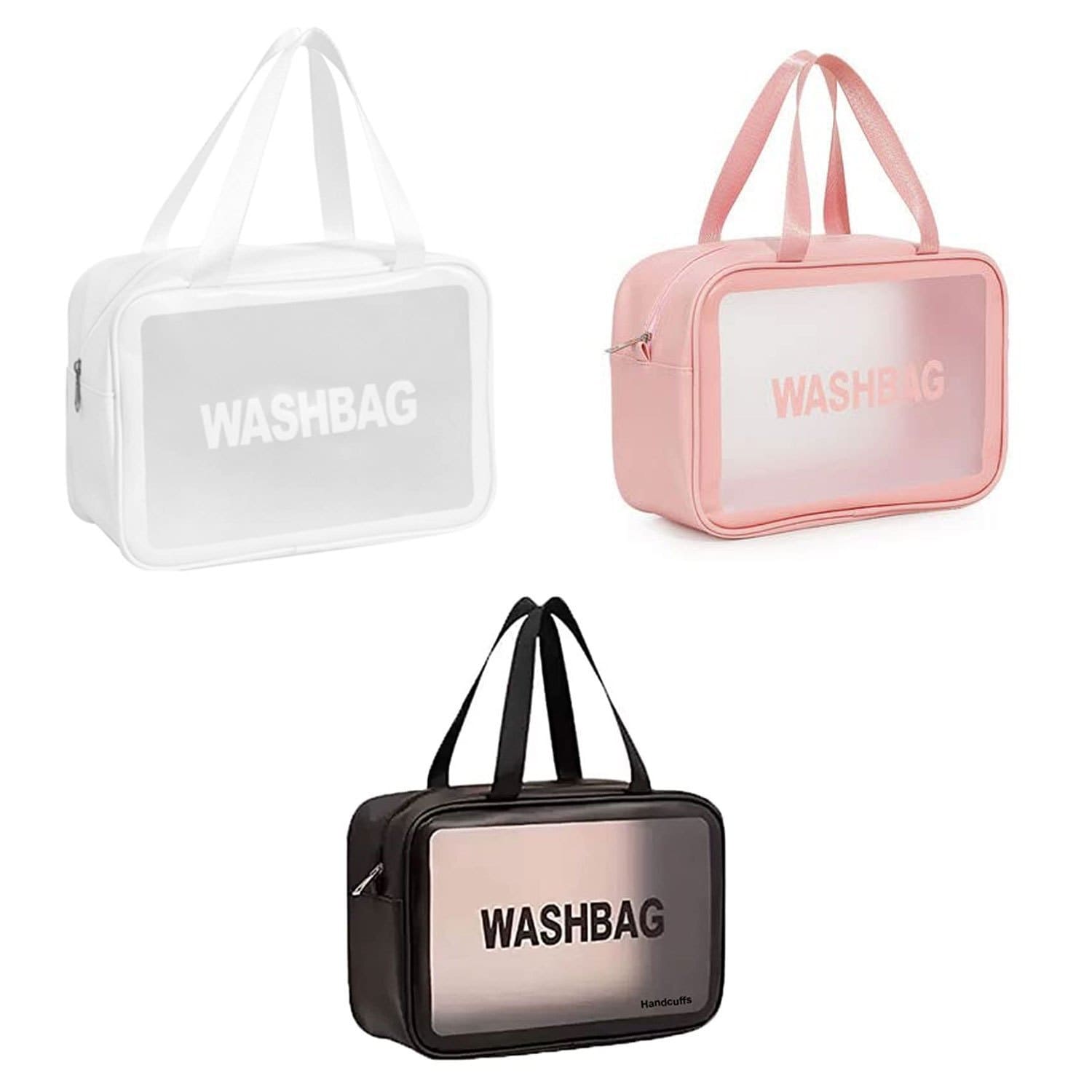کیف لوازم آرایش زنانه مدل WASHBAG بزرگ سایز شماره ۳ رنگ سفید