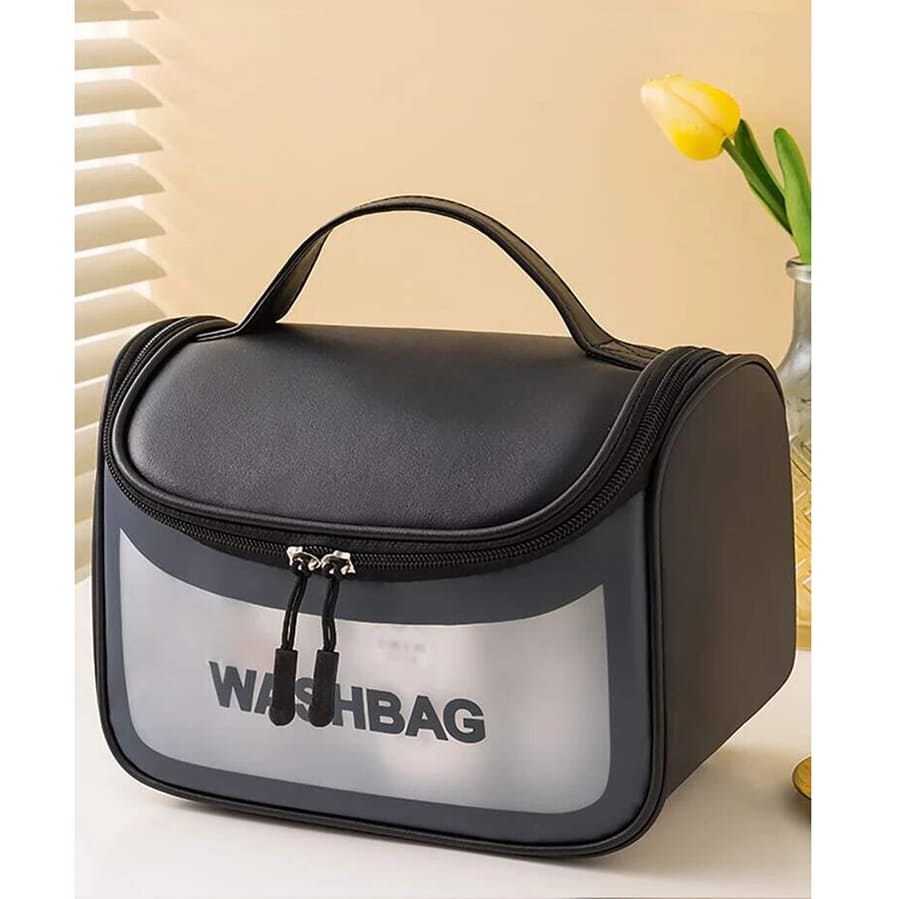 کیف لوازم آرایش زنانه صندوقی مدل WASHBAG رنگ مشکی