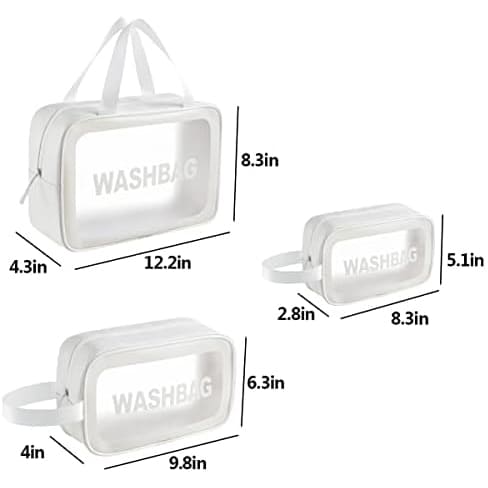 کیف لوازم آرایش زنانه مدل WASHBAG متوسط سایز شماره ۲ رنگ سفید