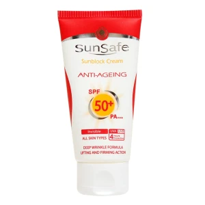 کرم ضد آفتاب ضد چروک بی رنگ سان سیف +SPF50
