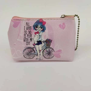 کیف لوازم آرایش طرح دختر و دوچرخه