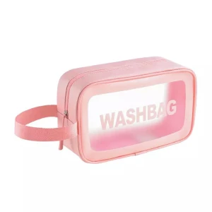 کیف لوازم آرایش زنانه مدل WASHBAG متوسط سایز شماره ۲ رنگ صورتی